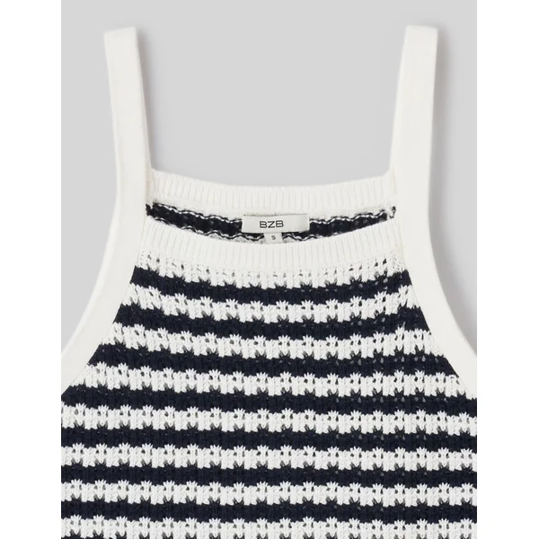 Débardeur rayé en crochet Bleu foncé