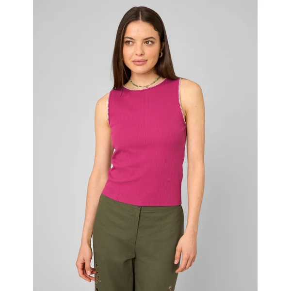 Débardeur surpiqûres fantaisie Fushia