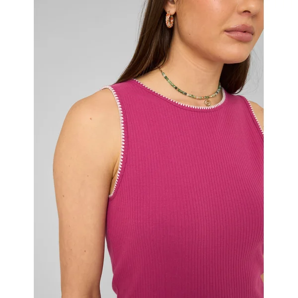 Débardeur surpiqûres fantaisie Fushia