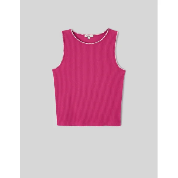 Débardeur surpiqûres fantaisie Fushia