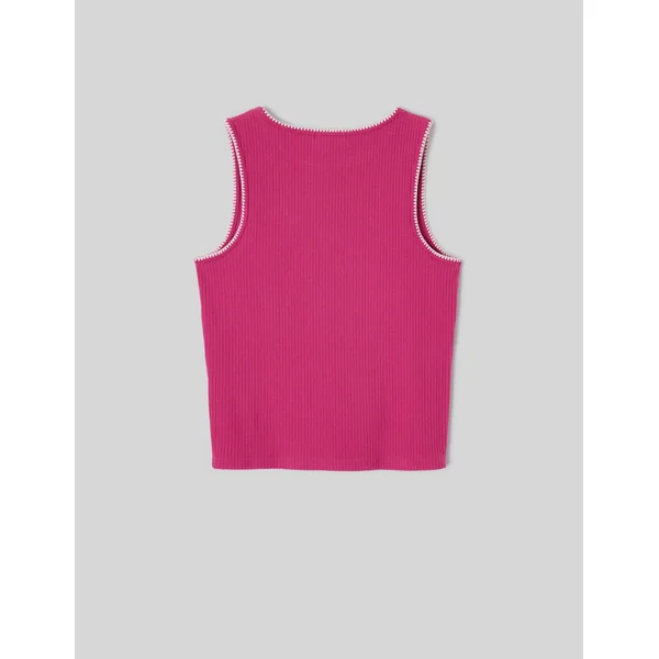 Débardeur surpiqûres fantaisie Fushia