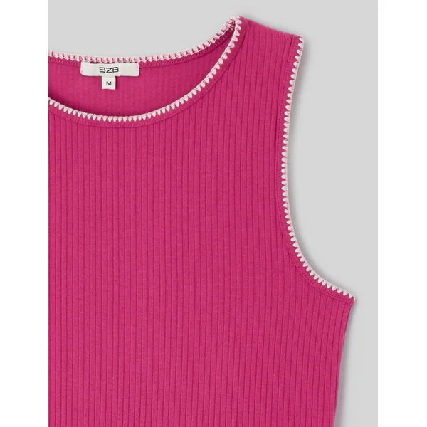 Débardeur surpiqûres fantaisie Fushia