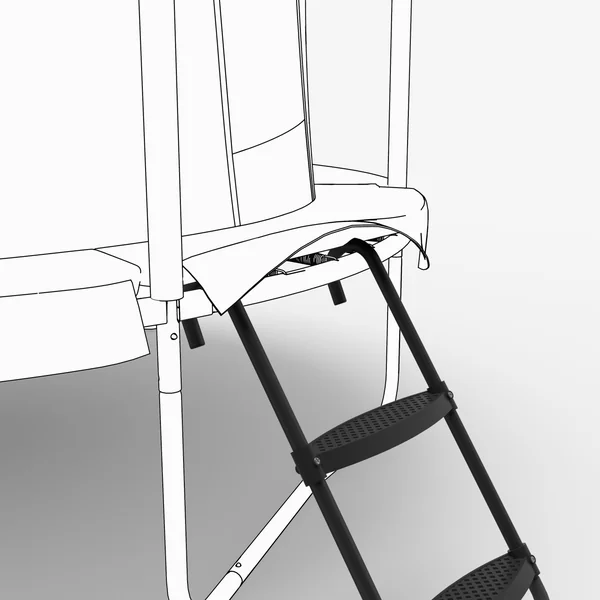 Echelle 2 marches trampolines 240 et 300, noir