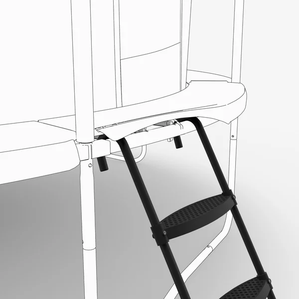 Echelle 3 marches trampolines 365, 420 et 520, noir