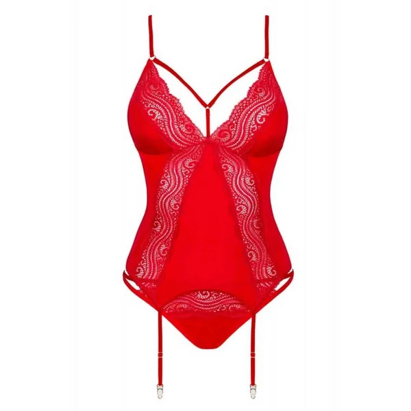 Ensemble 2 pièces - Corset et culotte - Rouge Obsessive