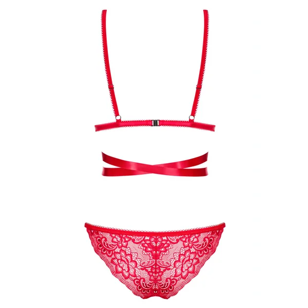 Ensemble 2P Soutien-gorge et String - Rouge Obsessive