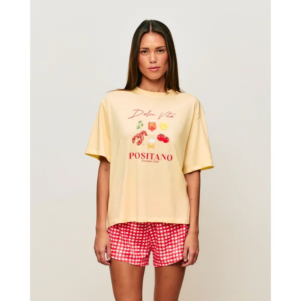 Ensemble de pyjama coton imprimé message Positano Gourmet Club