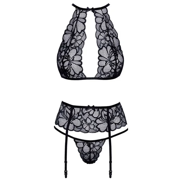 Ensemble floral noir
