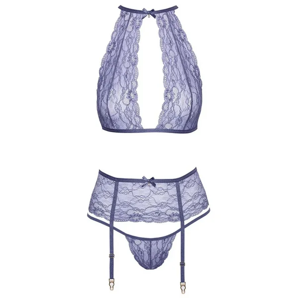 Ensemble glamour bleu-gris