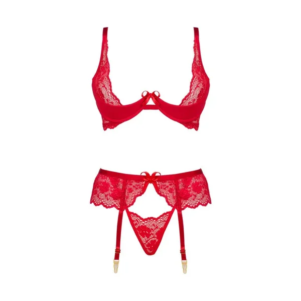 Ensemble jarretelles Rose