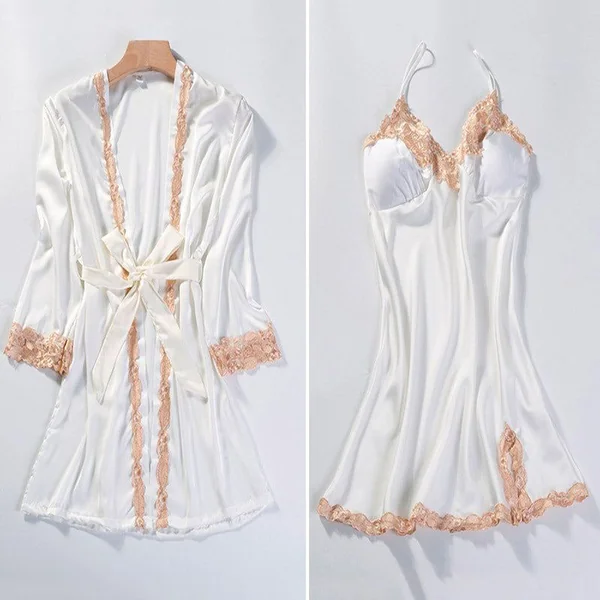 Ensemble Nuisette Et Kimono Blanc