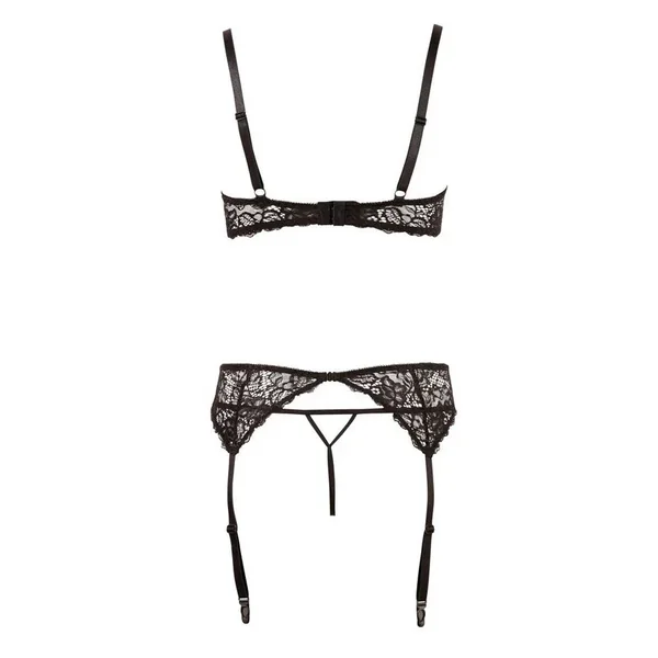 Ensemble ouvert jarretelles noir