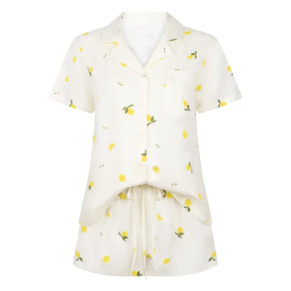 Ensemble Pyjama Citron - Blanc