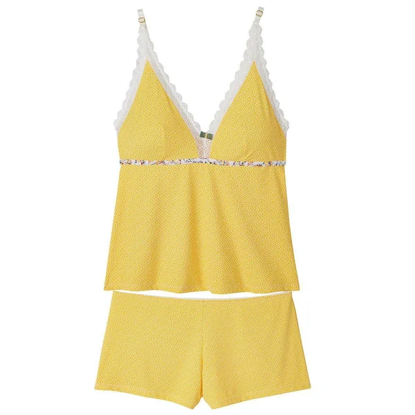 Ensemble pyjama - top et short - Jaune Pomm Poire EOLE Pomm Poire