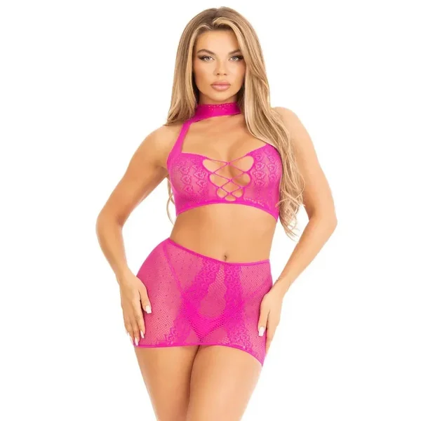 Ensemble résille top + jupe
