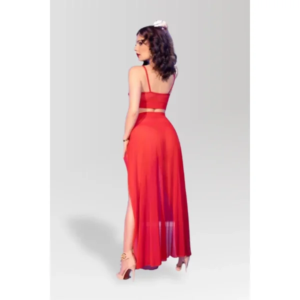Ensemble top & jupe rouge CR4850