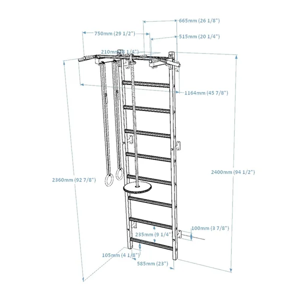Espalier gymnastique Benchk - 721B + A076