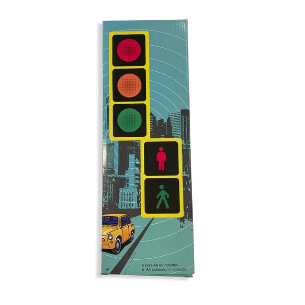Feux de signalisation tricolores et piétons pédagogiques