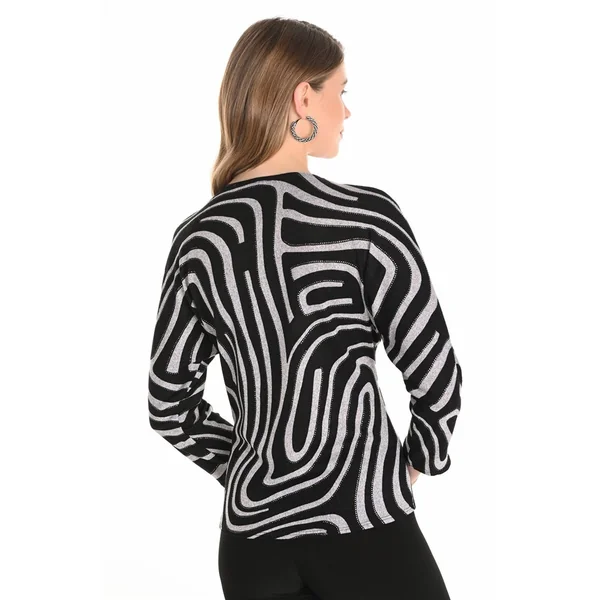 Frank Lyman Design - Haut à manche 3/4 en tricot Noir et Gris 14
