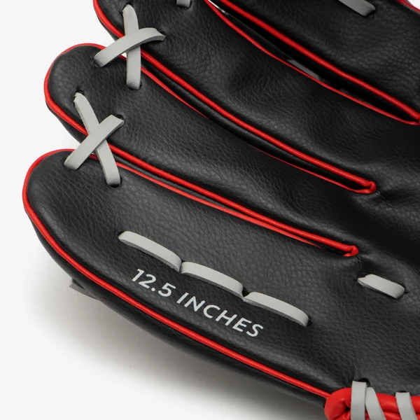 Gant de Baseball Adulte pour Lanceur Droitier BA100 - Noir/Rouge