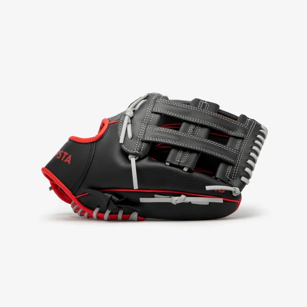 Gant de Baseball Adulte pour Lanceur Droitier BA100 - Noir/Rouge