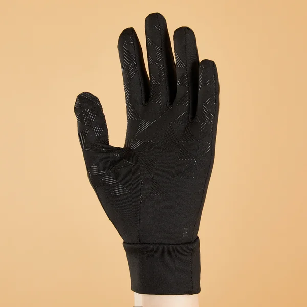 Gants equitation enfant noir 100