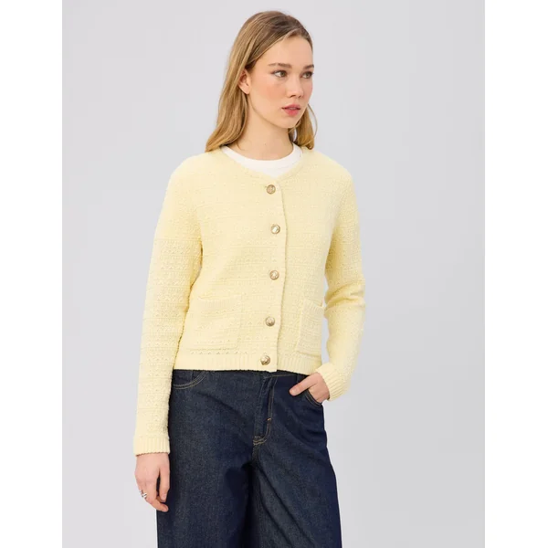 Gilet boutonné Jaune