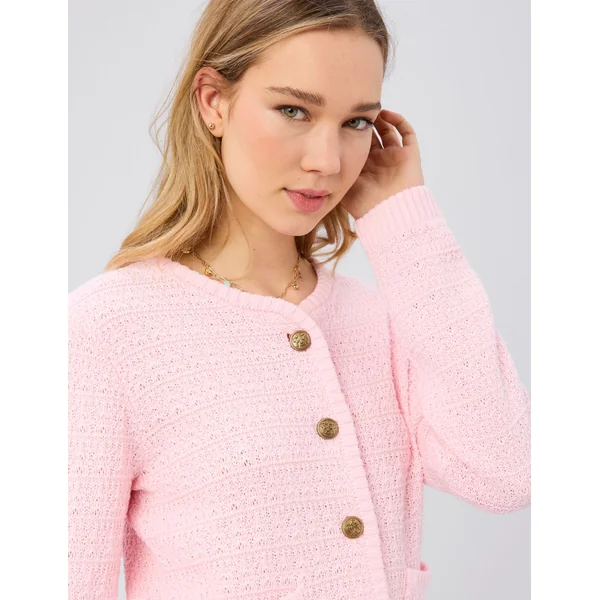 Gilet boutonné Rose pâle