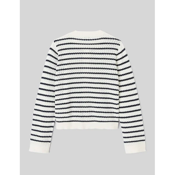 Gilet boutonné à rayures Bleu foncé