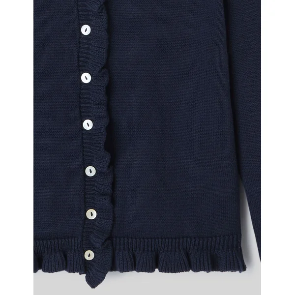Gilet boutonné à volants Bleu foncé