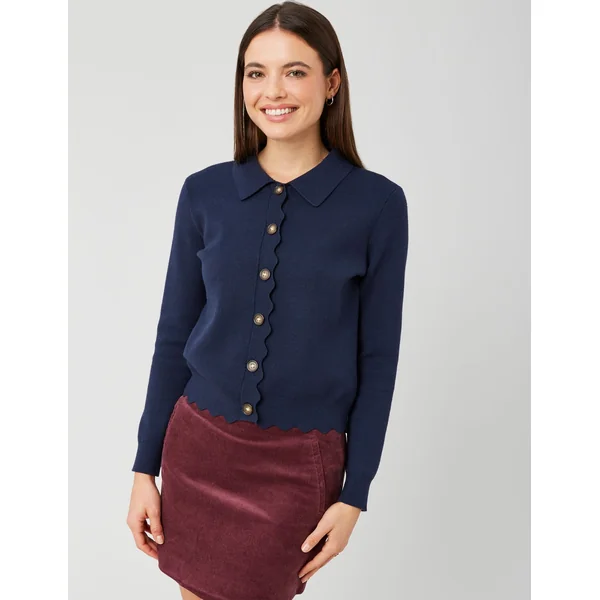 Gilet col polo Bleu foncé