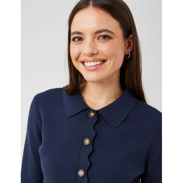 Gilet col polo Bleu foncé