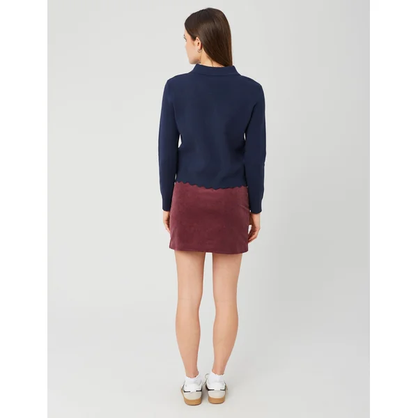 Gilet col polo Bleu foncé