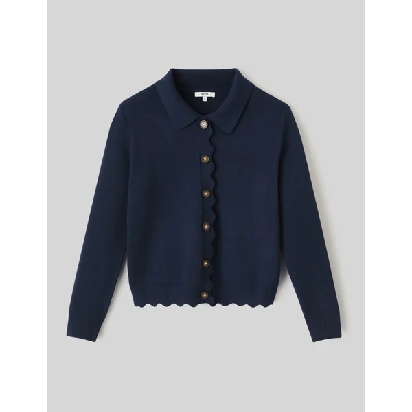 Gilet col polo Bleu foncé
