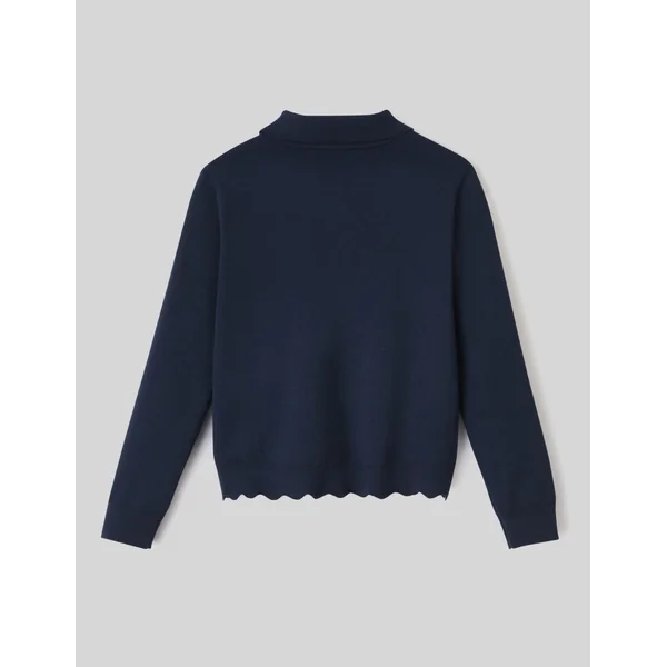 Gilet col polo Bleu foncé