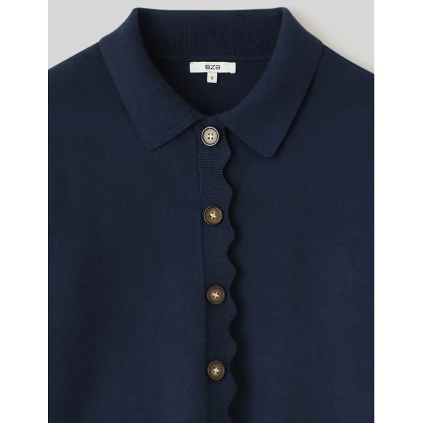 Gilet col polo Bleu foncé