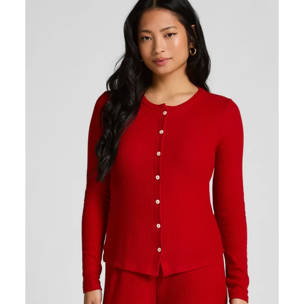 Gilet en Jersey Côtelé - Rouge