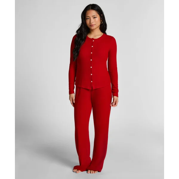 Gilet en Jersey Côtelé - Rouge
