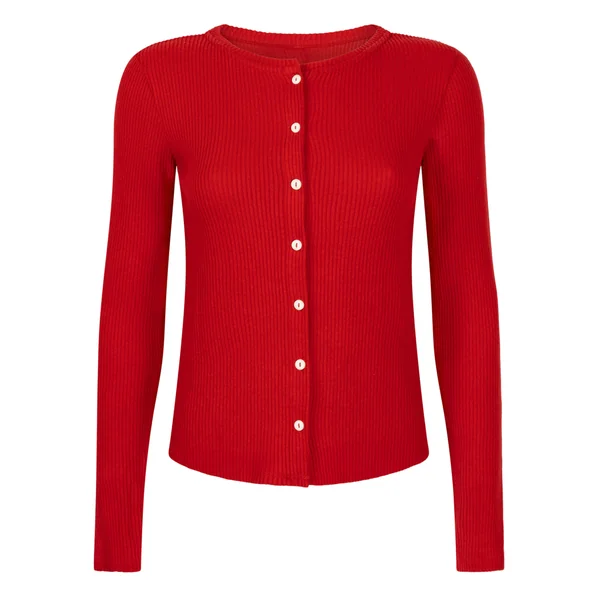 Gilet en Jersey Côtelé - Rouge