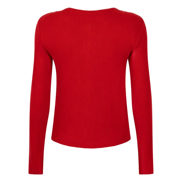 Gilet en Jersey Côtelé - Rouge