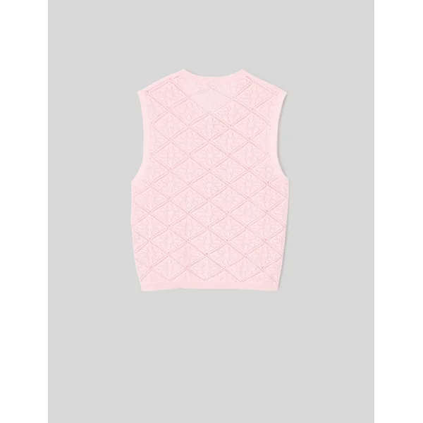 Gilet sans manches en crochet Rose pâle