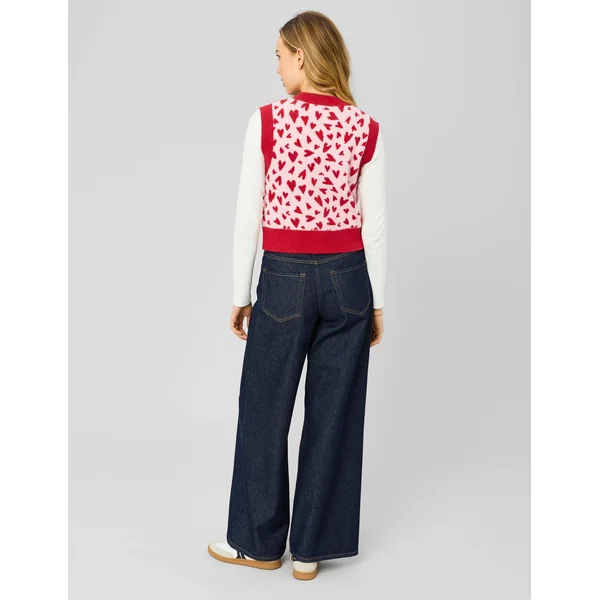 Gilet sans manches motif cœur Rose pâle