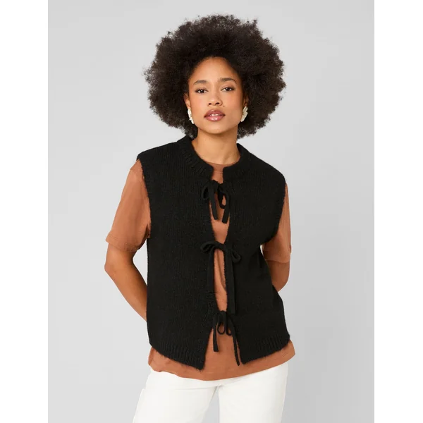 Gilet sans manches à noeuds Noir