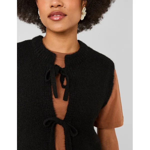 Gilet sans manches à noeuds Noir
