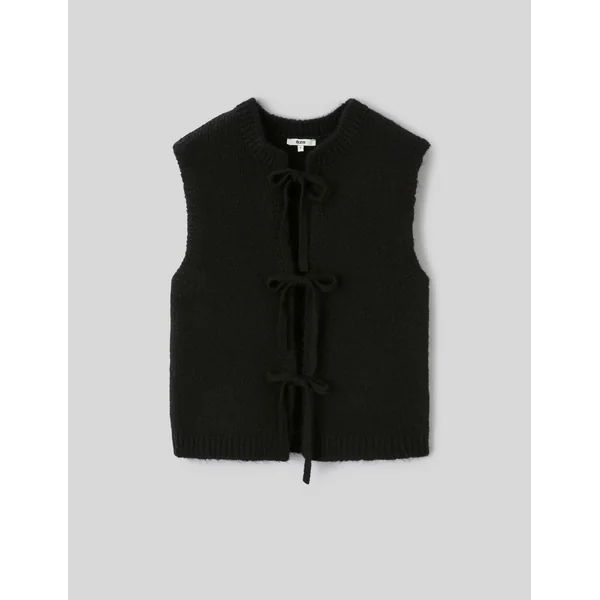 Gilet sans manches à noeuds Noir