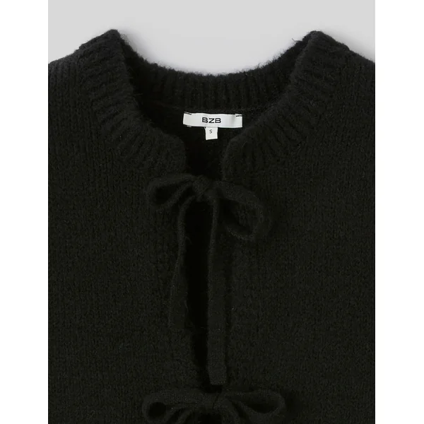 Gilet sans manches à noeuds Noir