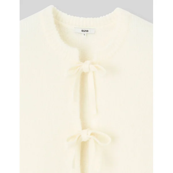 Gilet sans manches à nœuds Blanc écru