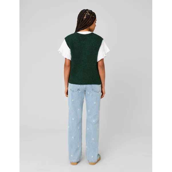Gilet sans manches à nœuds Kaki foncé