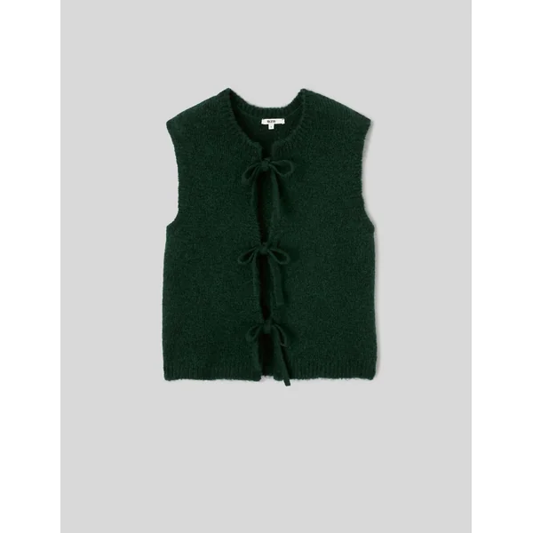 Gilet sans manches à nœuds Kaki foncé
