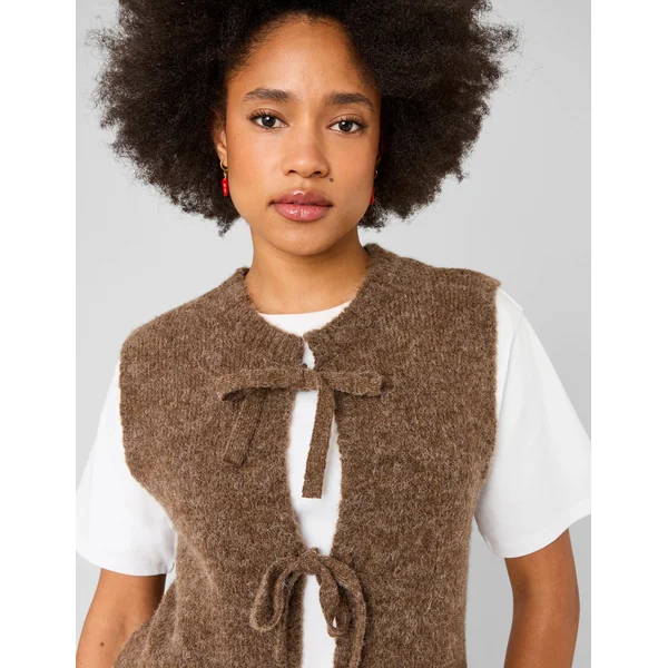 Gilet sans manches à nœuds Marron foncée